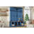 Farmhouse Hall Tree With 4 Hidden Hanging Hooks, Versatile Walnut Seating Bench With 8 Doors, Entryway Shoe Cabinet With Open Compartment For Living Room-1609121139