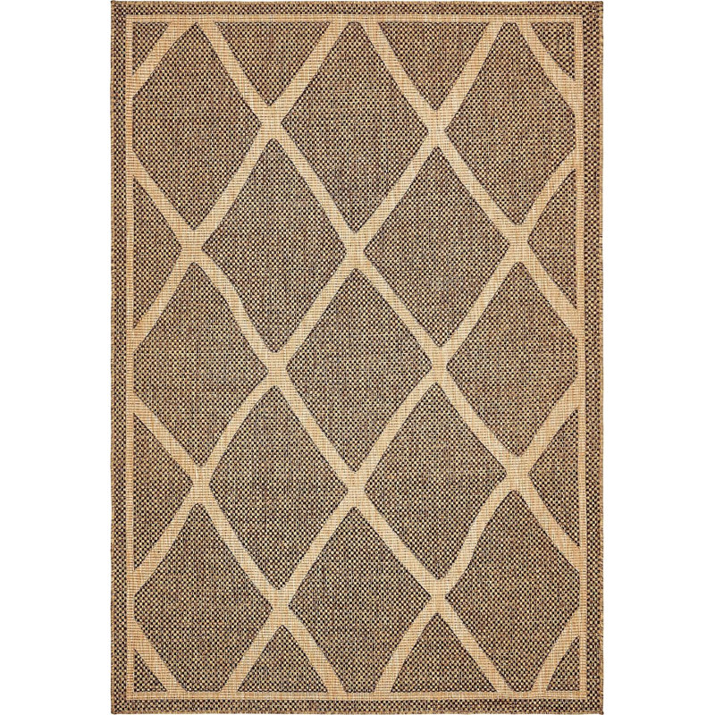 Outdoor Veranda Area Rug Chestnut Color, Rectangle 6' x 9'