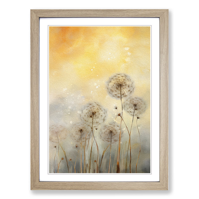 Dandelion Informel No.2 - Framed Print, Oak Framed, 46cm H x 34cm W