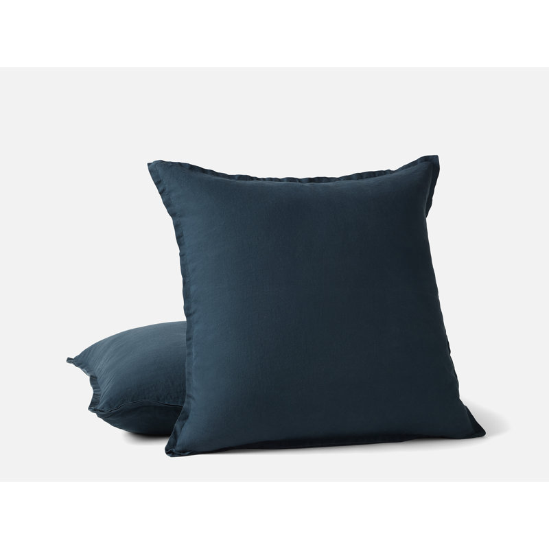 Linen Pillow Cover, Square 22", Midnight Indigo