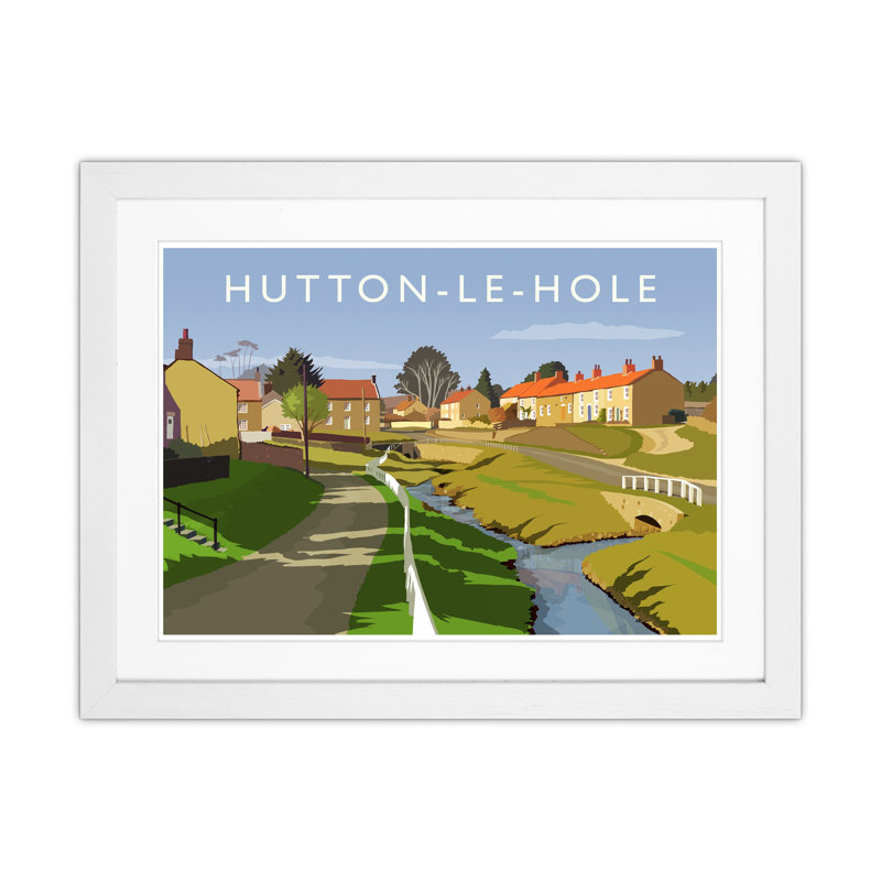 Hutton-le-Hole by Richard O'Neill - Print, 33.5cm H x 43.5cm W x 3cm D, White Framed