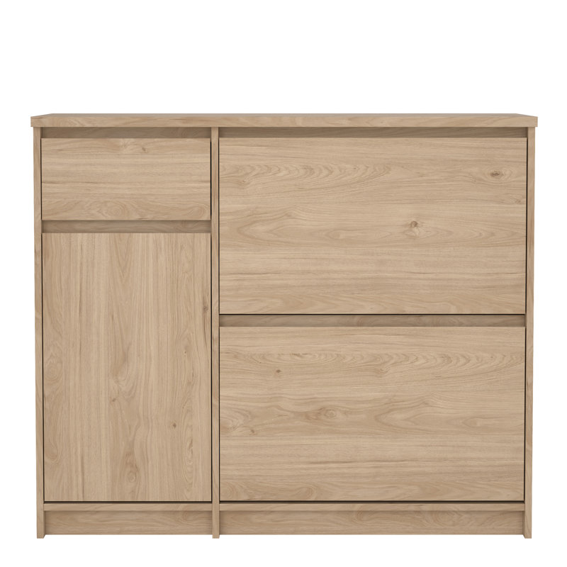 Aveon 12 Pair Shoe Storage Cabinet, Jackson Hickory Oak