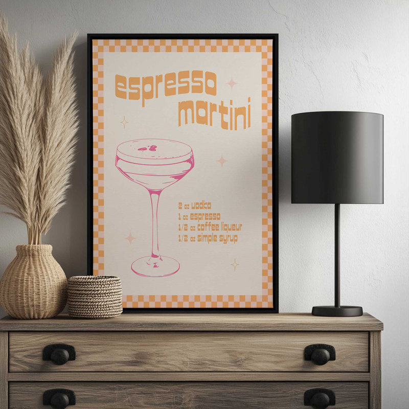 «Espresso Martini Cocktail» par Garima Dhawan, impression sur toile, Brun, H 32 po x l 24 po, Cadre flottant