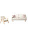 Ensemble de lin et de chaise beige avec 2 coussins - Option de sièges luxueux et décontractés.