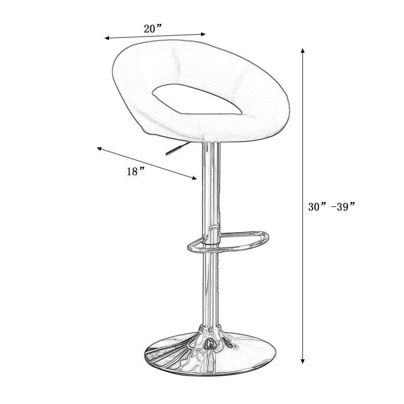 Upholstered Bar stools(Set of 2), White