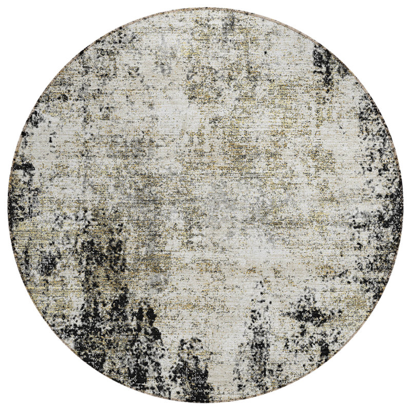 Aleighna Area Rug with Non-Slip Backing, Round 8'