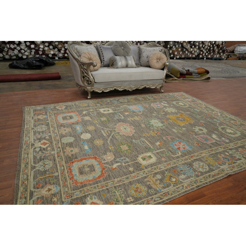 Tapis à motif floral Oushak All-Over 8 x 11