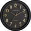 Matt Black Wall Clock With Seconds Hand and Numbers in Gold - 30cm