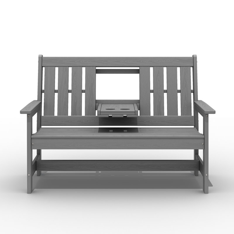 Outdoor Bench - Durable Garden Bench for Patio and Lawn, Gray