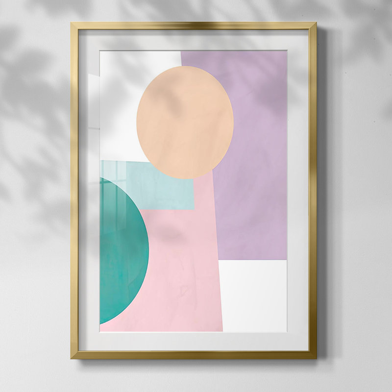 «Paper Daydream I», reproduction encadrée, Papier avec cadre doré, Blanc