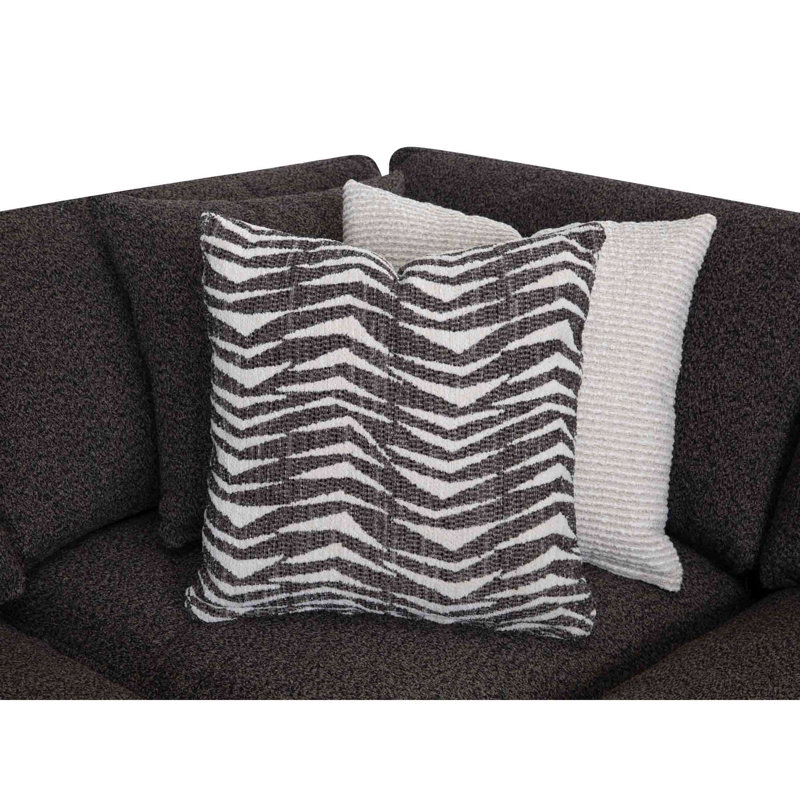 Guillot 3-piece Symmetrical Sectional, Gray Polyester Blend