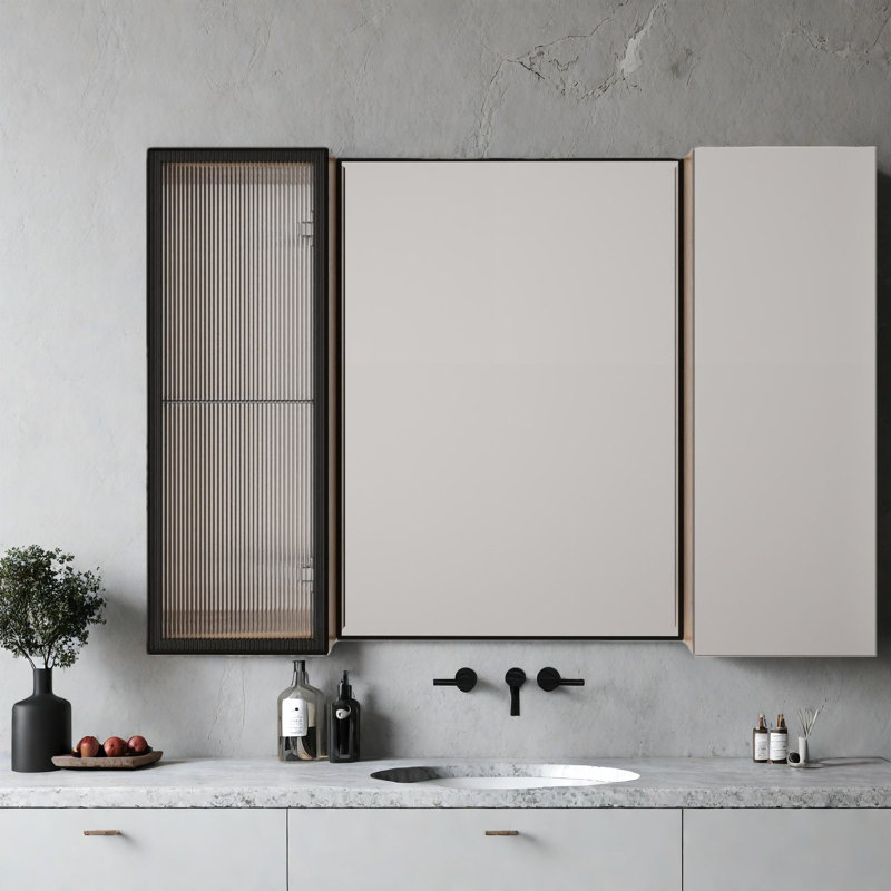 Armoire à pharmacie moderne avec rangement, salle de bain 39,4 po