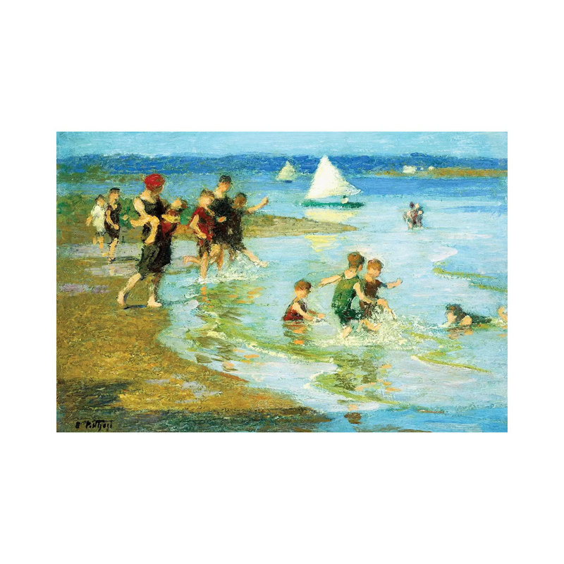 Children At Play On The Beach, by Edward Henry Potthast - Painting on Canvas, Wrapped Canvas