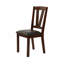 Ensemble de 2 chaises de salle à manger avec cadre rembourré en bois d'hévéa brun