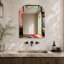 Miroir mural Coastal Arched - Italian Summer Window Scenery I, impression sur métal