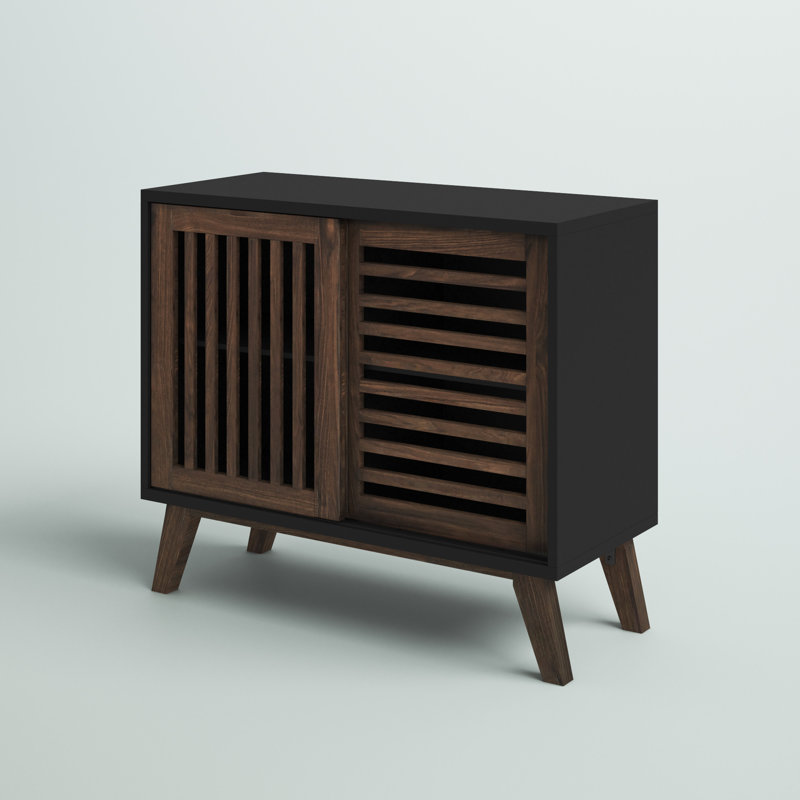 Mcquillen Accent Cabinet, Black/Dark Brown