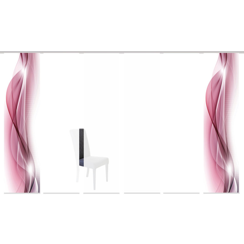 Parmenter Semi Sheer Curtain Panel Pair, Pink/White