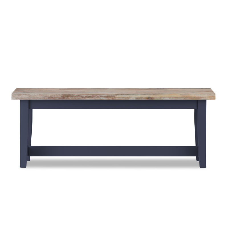 Doria Solid Wood Bench, Navy Blue, H44.8 x W120 x D32cm