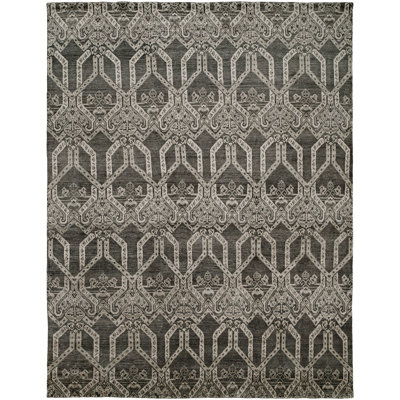 Damask Area Rug in Gray