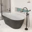 Baignoire autoportante à surface solide de 67 po x l 31 po avec robinet-86003684
