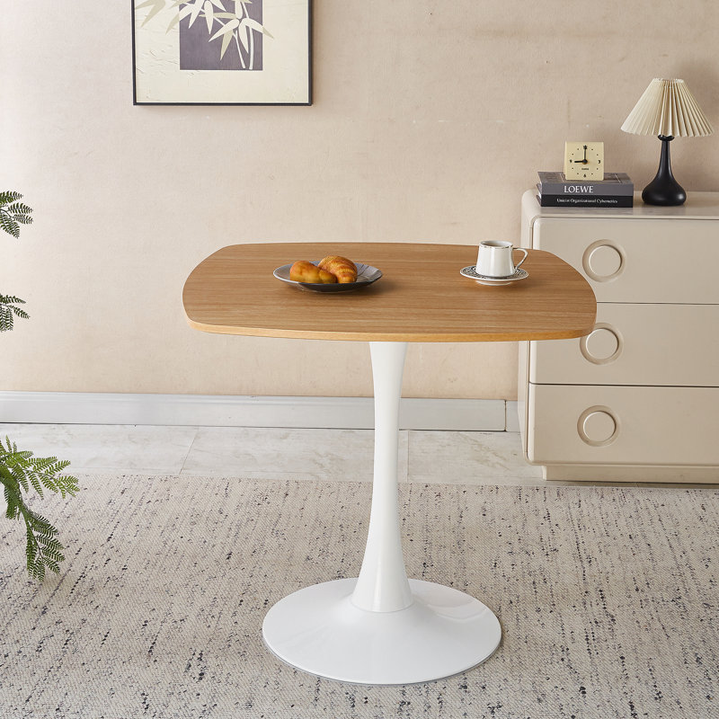 Table de salle à manger 31,5 pouces chêne, White, 28.93"H x 31.5"L x 31.5"W, Chêne