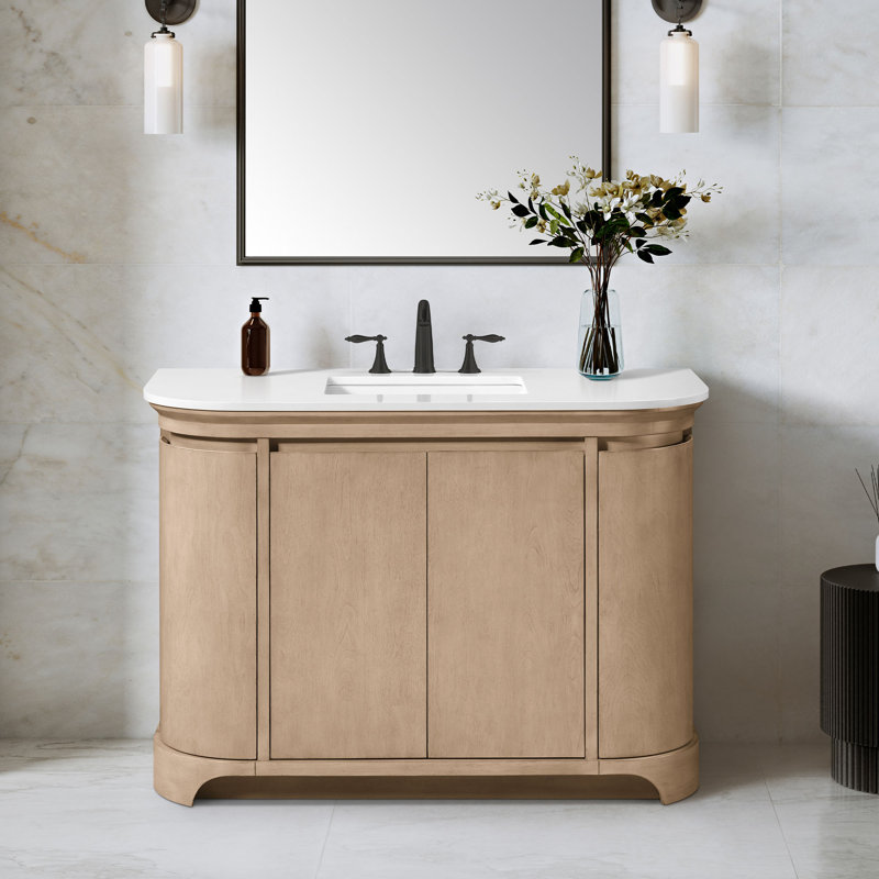 OVE Decors Dain Meuble-lavabo autoportant simple en bouleau Sahara