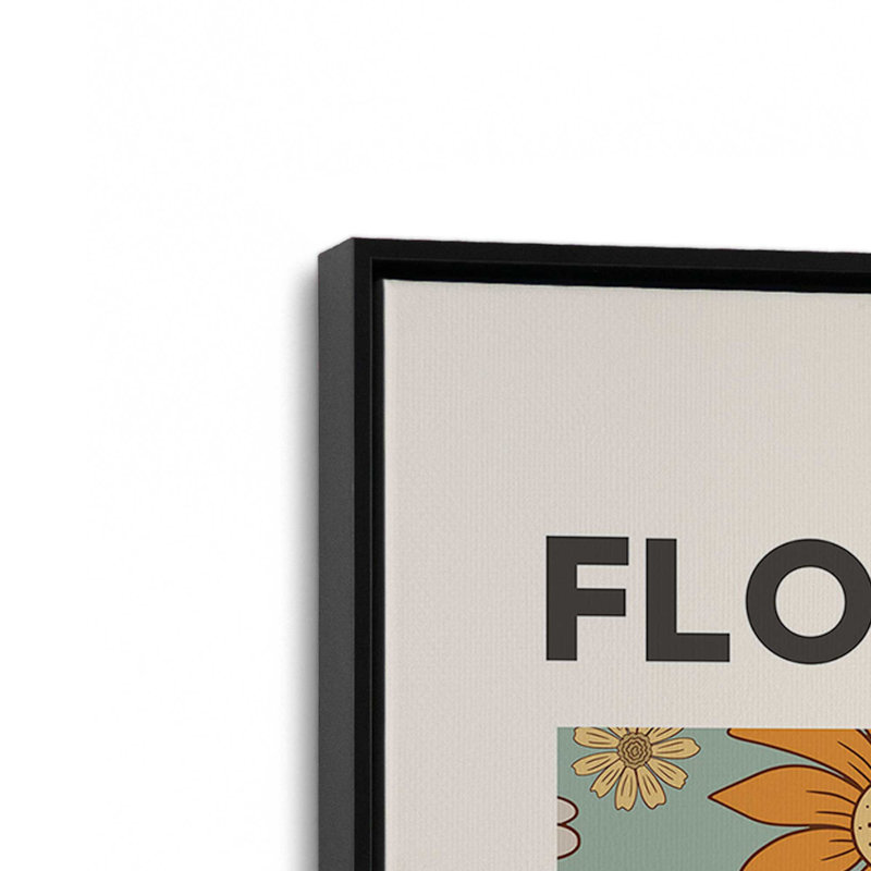 Impression sur toile rétro Milano Flower Market, Cadre flottant noir satiné, H 48,75 po x l 32,75 po x P 1,75 po