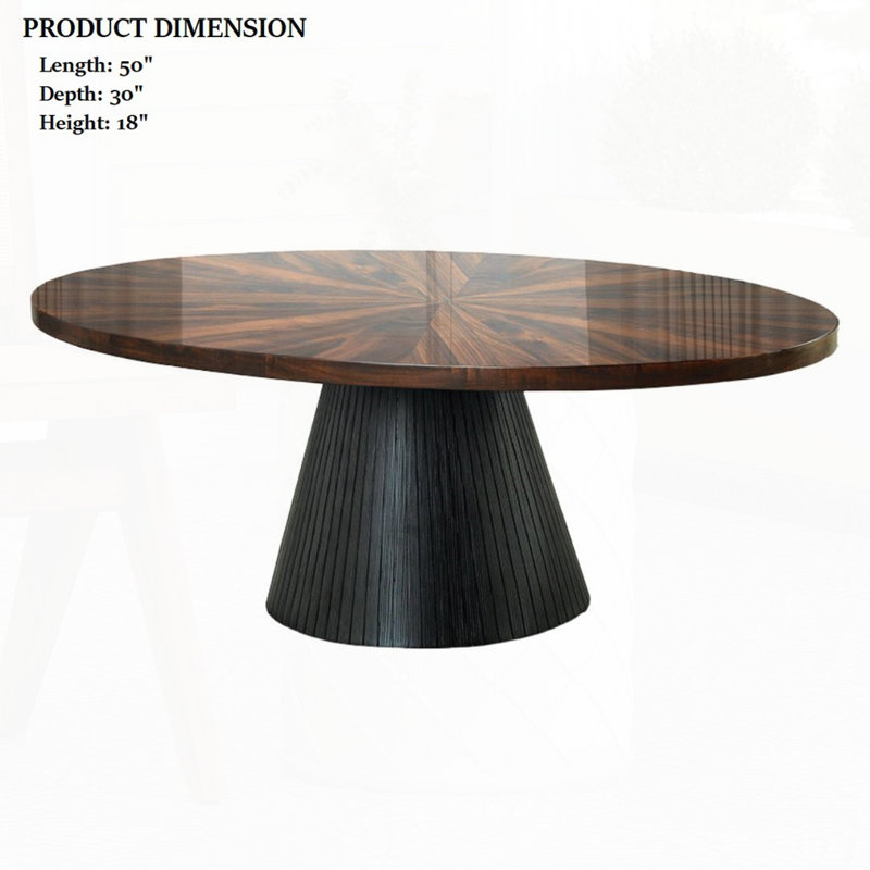 Table basse ovale de style contemporain