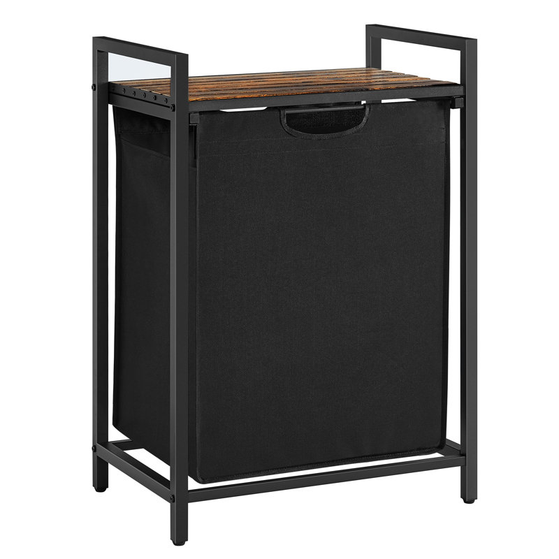 Laundry Hamper, Rustic Brown/Black