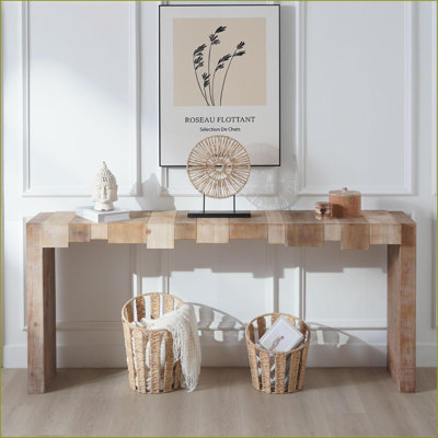 Console 71 po en bois manufacturé rustique moderne - peu encombrante pour le vestibule et derrière les canapés