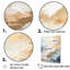 Beige bleu or océan tempête II sur toile-97051864-134611313