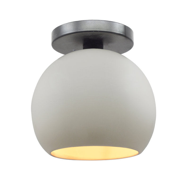 Plafonnier semi-encastré Radiance, H 9 po x l 10 po x P 10 po, Blanc mat / or champagne / nickel brossé, Nickel brossé