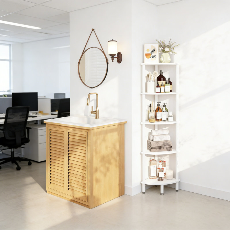 134cm H x 30cm W Corner Bookcase, White
