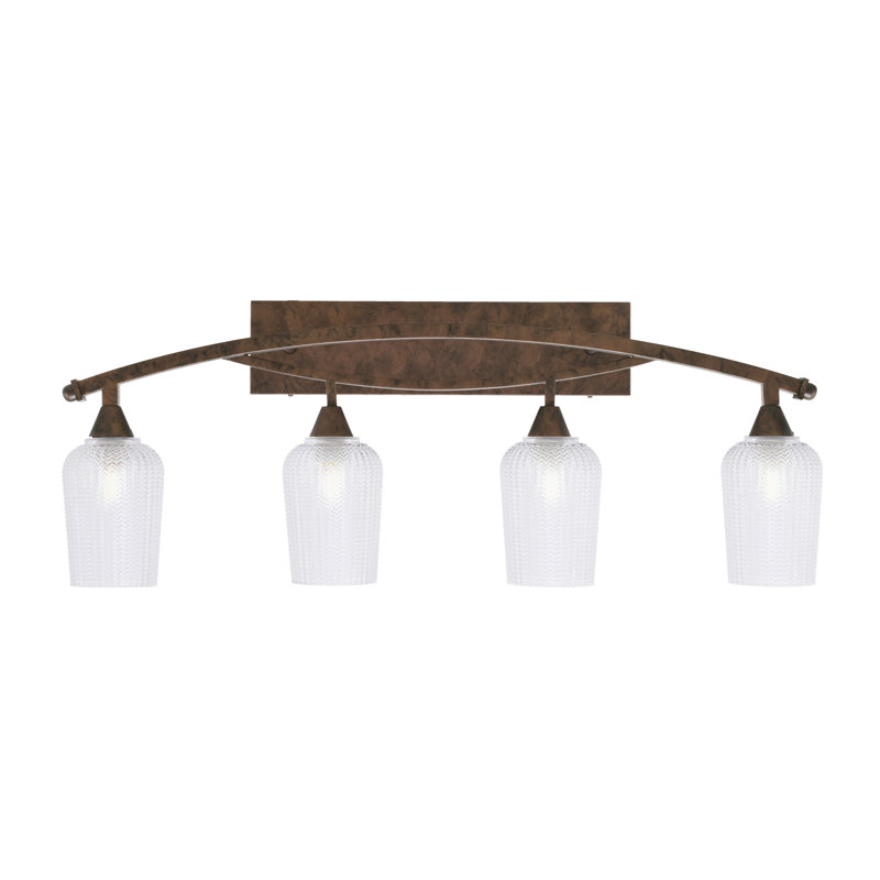Éclairage pour meuble-lavabo à 4 lumières à intensité variable Anna-Leigh, Blanc, Bronze