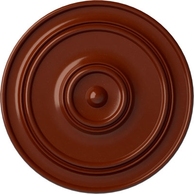 Endurathane Large Classic Ceiling Medallion, 54"OD x 4 7/8"P (Fits Canopies up to 13 1/2"), Hand-Painted Firebrick Finish