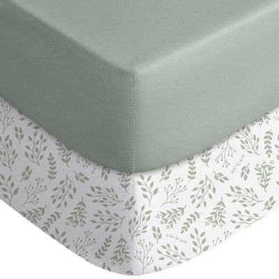 Baby Crib Sheets Fitted Crib Sheet 2 Pack For Standard Crib And Toddler Mattress Super Soft Microfiber Baby Sheet