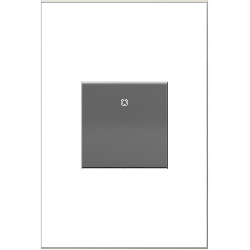 Interrupteur de lumière unipolaire et à 3 voies avec microban Adorne® Paddle, Magnésium