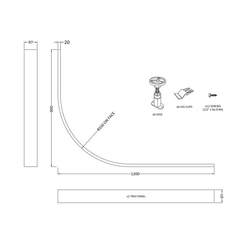 Shower Trays Leg Set with Plinth