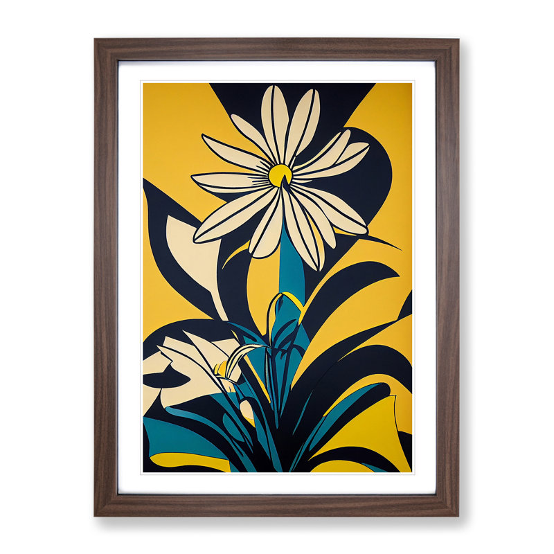 Artful Flowers - Single Picture Frame Print, Walnut Framed, 64cm H x 46cm W x 2cm D
