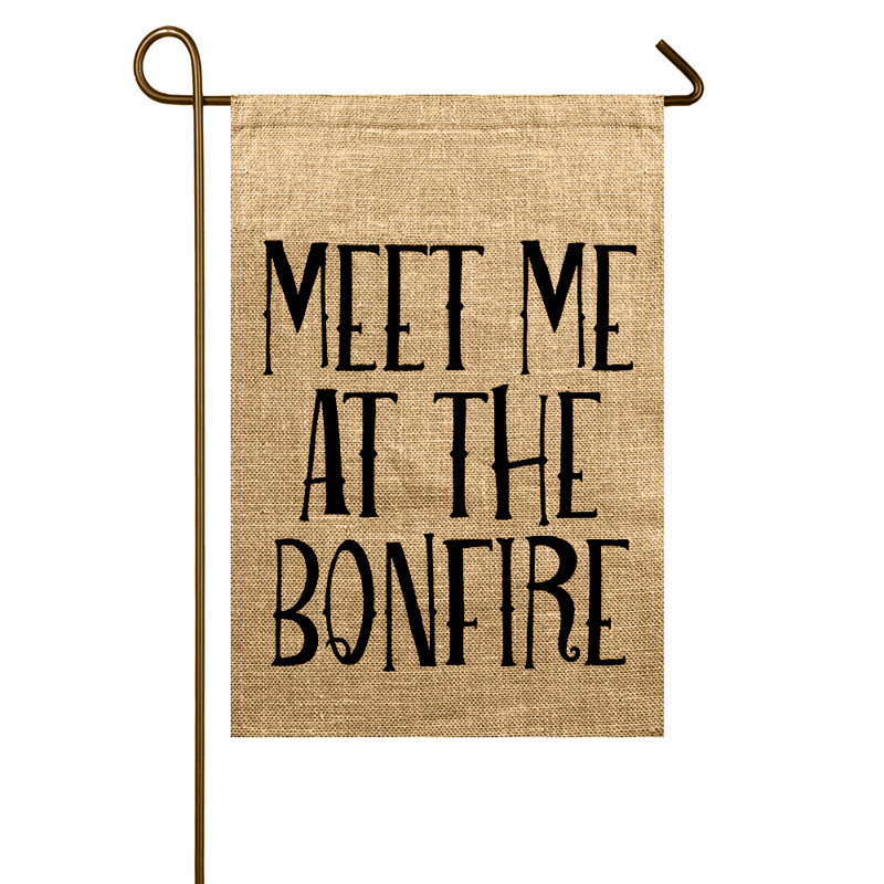 Drapeau de jardin double feu en toile de jute H 18 po x l 12 po