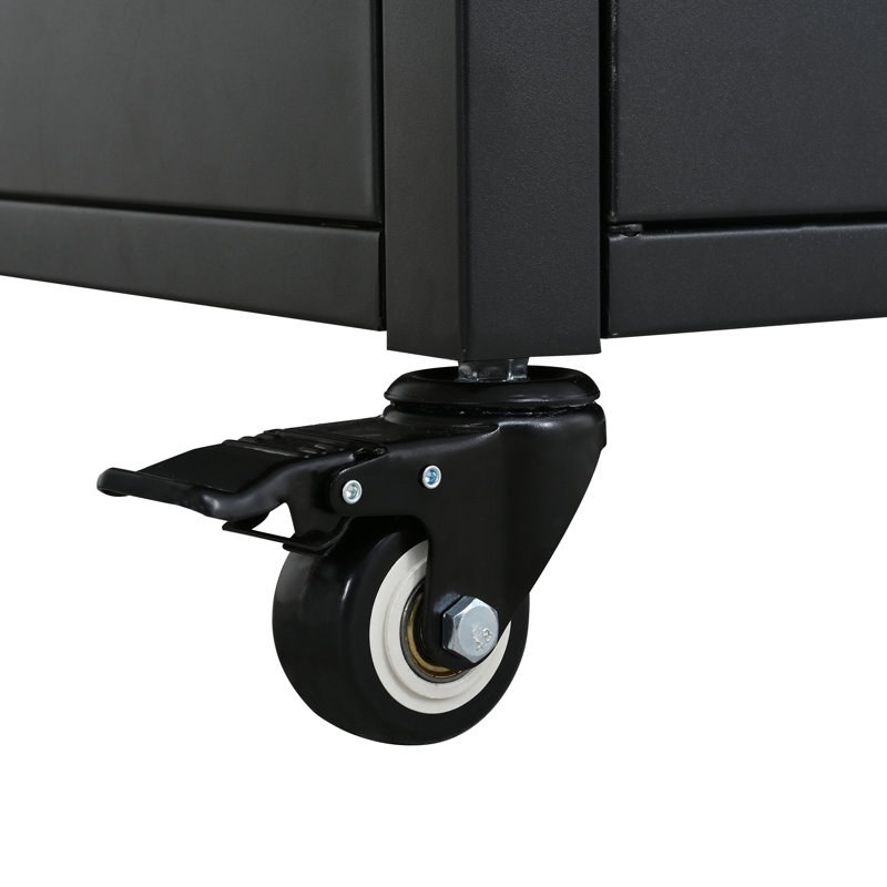 Chariot de barbecue pliable pour l'extérieur, Noir
