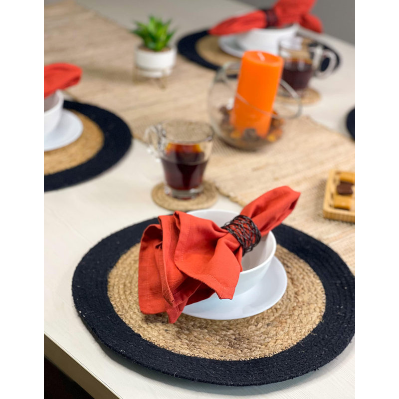 Serviette carrée 100% coton Taoran, Orange rouillé