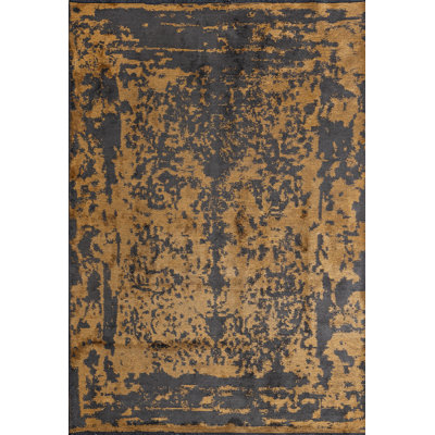 Rapture Gray/Orange Camouflage Luxury Area Rug