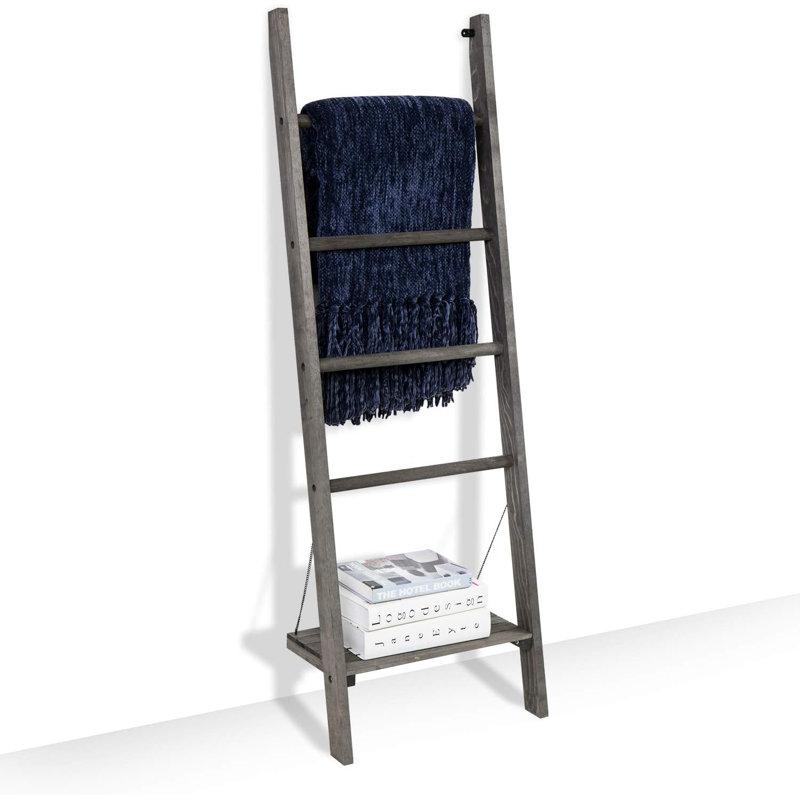 Rustic Grey Wood Wall Quilt Rack