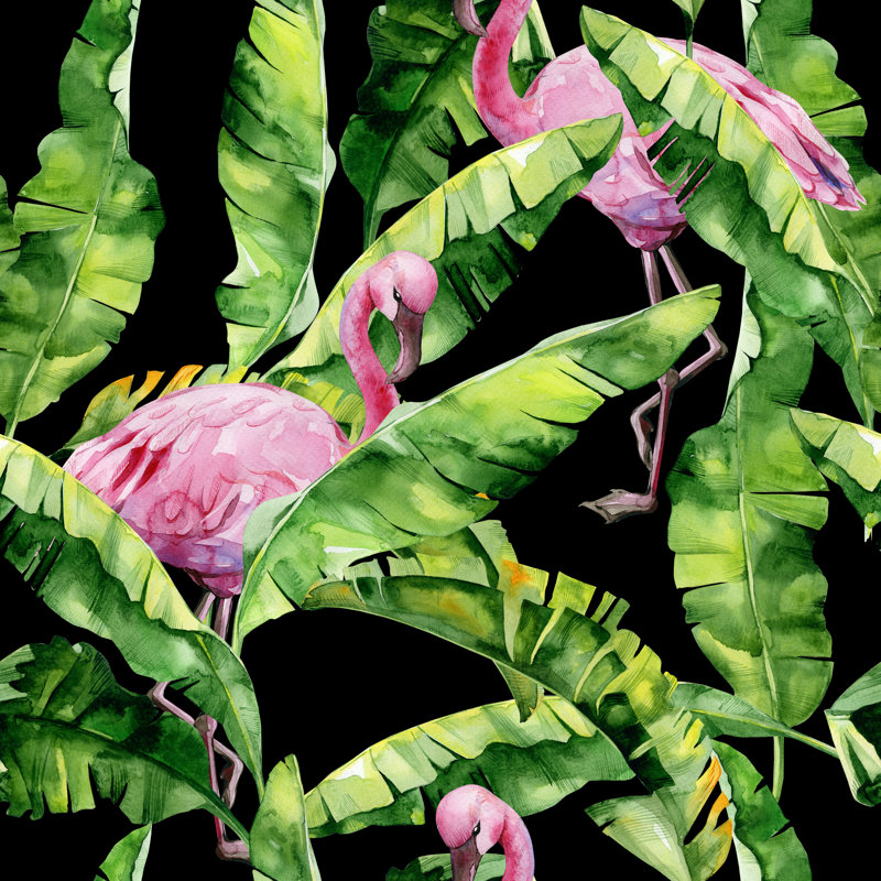 Leyli, feuilles tropicales, jungle dense sur toile par Annaveroniq, peinture, H 12 po x l 12 po