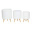 Ensemble de 3 pots à fleurs en bois blanc 14 po, 16 po et 18 po Cosmoliving By Cosmopolitan-2132511195