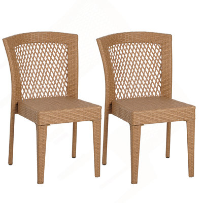 Farley Stacking Sidechair,Set Of 2,Kd,Light Brown