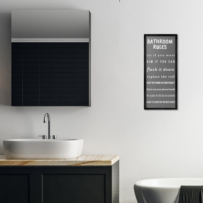 Bathroom Rules Leave It Clean Framed Giclee, design by Julia Frost