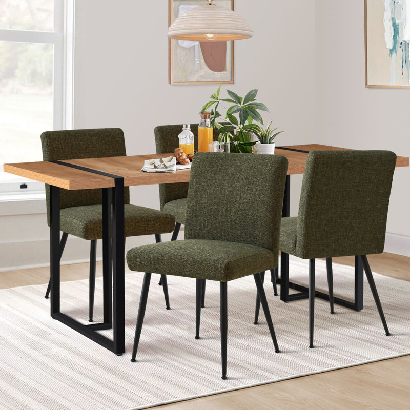 4-Person Rectangle Dining Table Sets, Green