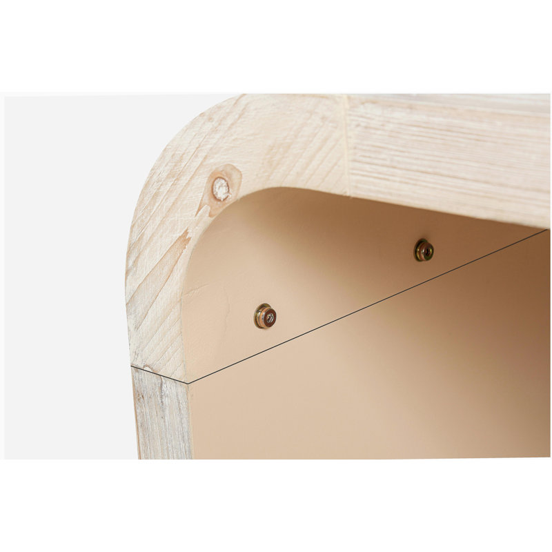 Table basse Farmhouse Vintage Crafts, design Art déco incurvé, facile à assembler, l 48 po x P 24 po x 18 po (naturel antique)